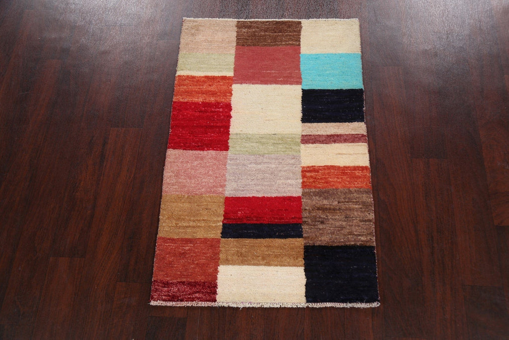 Contemporary Gabbeh Kashkoli Oriental Area Rug 2x4