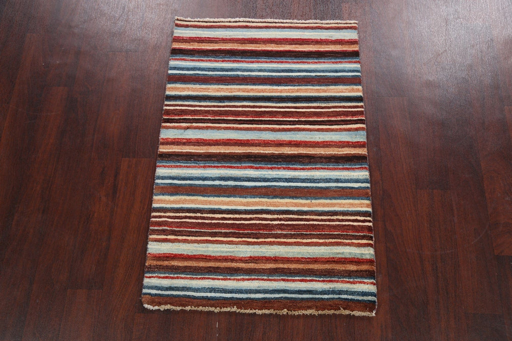 Stripe Modern Gabbeh Kashkoli Oriental Area Rug 3x4