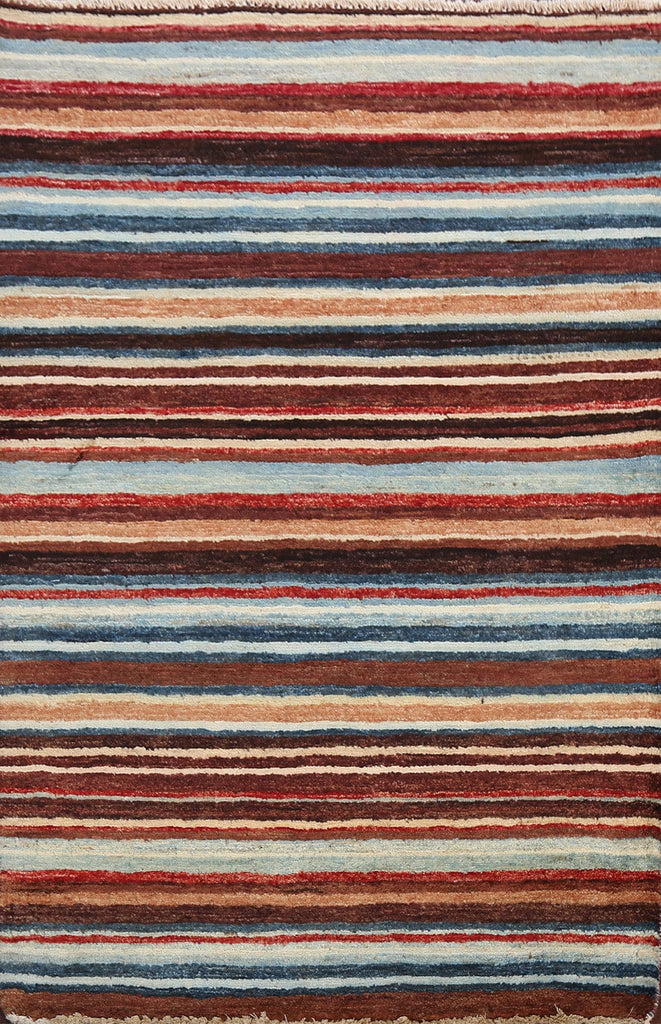 Stripe Modern Gabbeh Kashkoli Oriental Area Rug 3x4