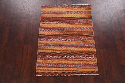 Contemporary Gabbeh Kashkoli Oriental Area Rug 3x4