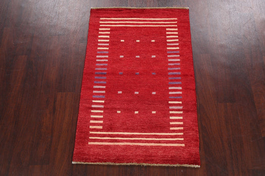 Contemporary Gabbeh Kashkoli Oriental Area Rug 3x4