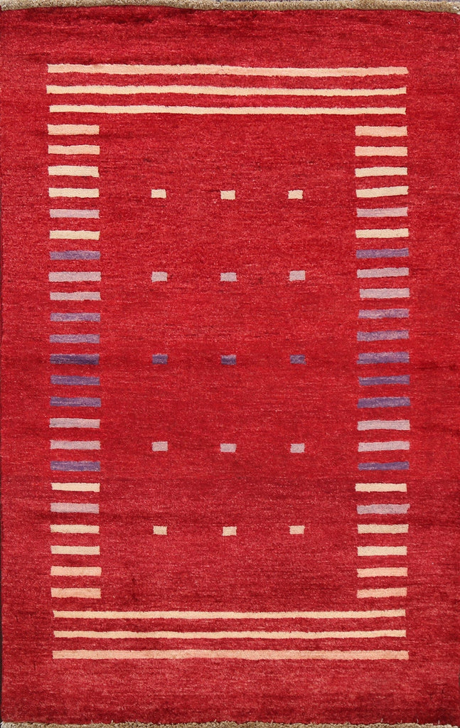 Contemporary Gabbeh Kashkoli Oriental Area Rug 3x4