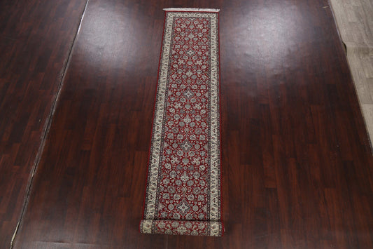 100% Vegetable Dye Floral Kashan Oriental Runner Rug 3x14