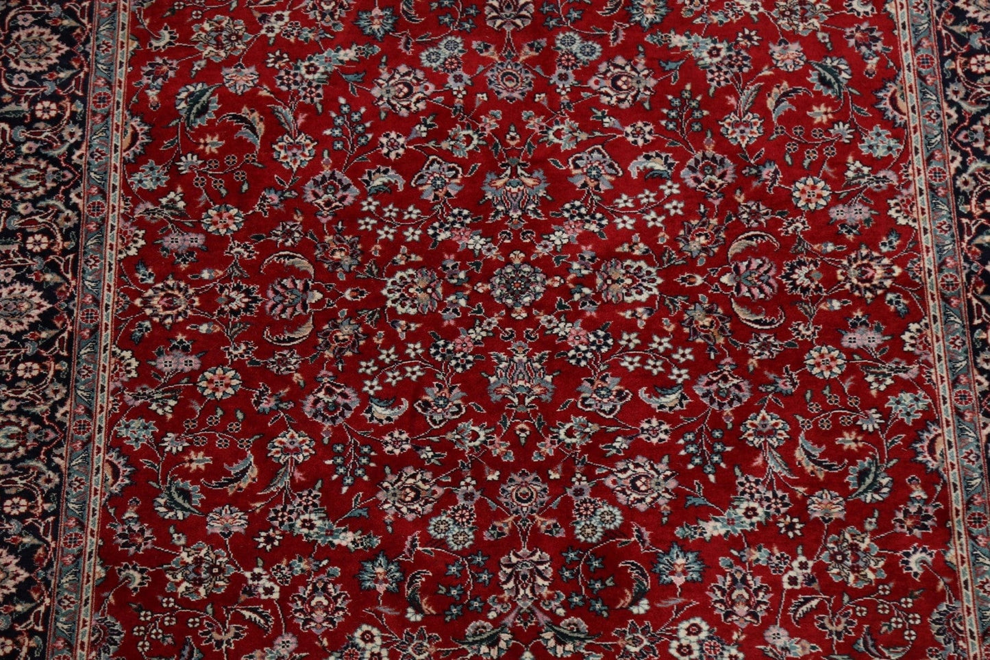 100% Vegetable Dye Floral Kashan Oriental Area Rug 5x7