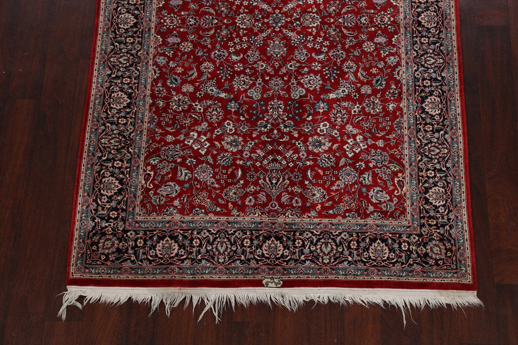 100% Vegetable Dye Floral Kashan Oriental Area Rug 5x7