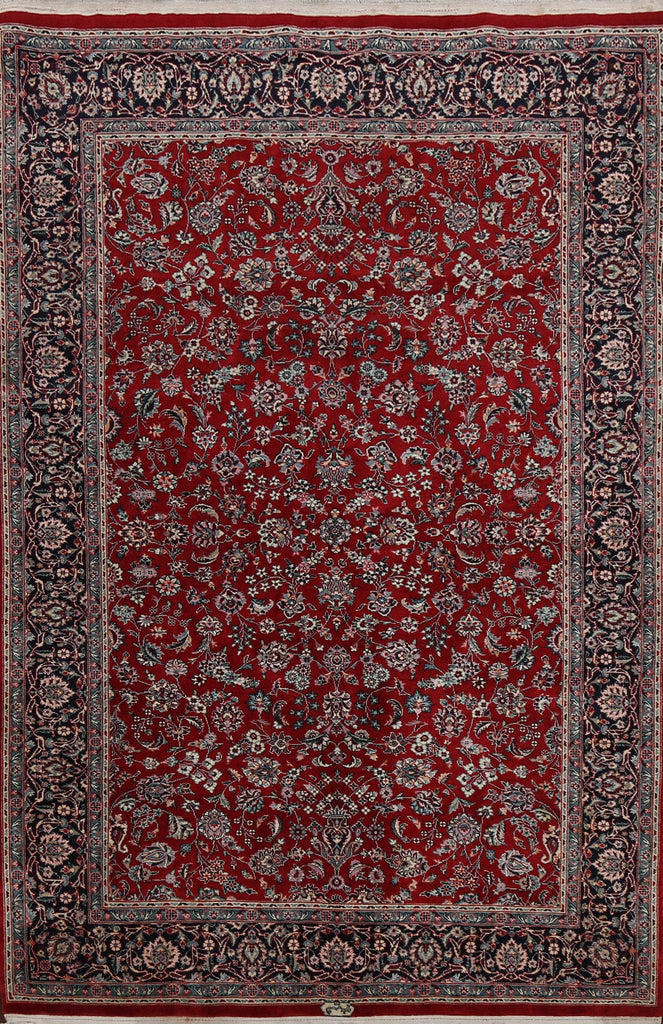 100% Vegetable Dye Floral Kashan Oriental Area Rug 5x7