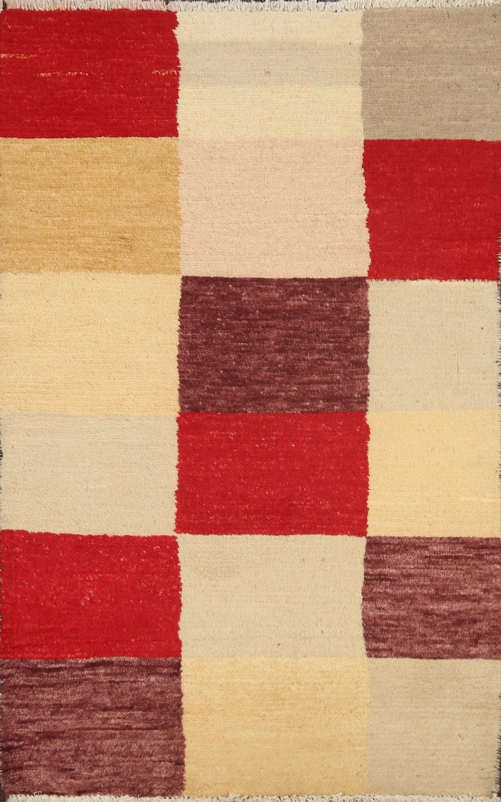 Checkered Modern Gabbeh Kashkoli Oriental Area Rug 2x4