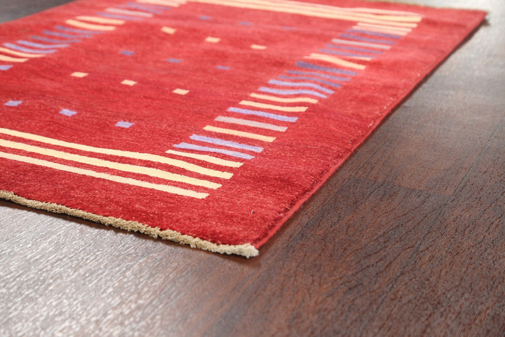 Contemporary Gabbeh Kashkoli Handmade Rug 3x4