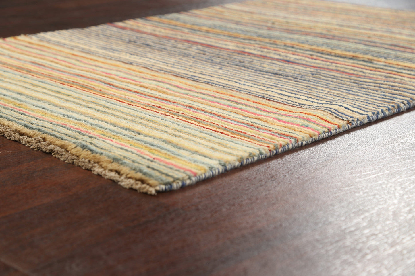 Stripe Contemporary Gabbeh Kashkoli Oriental Area Rug 3x4