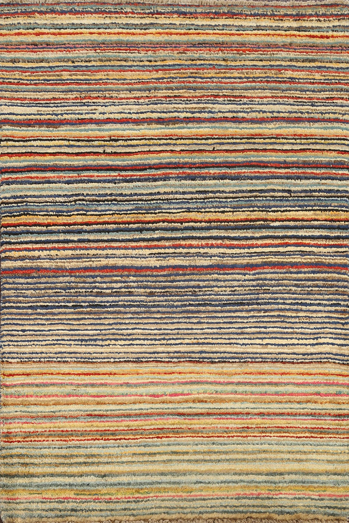 Stripe Contemporary Gabbeh Kashkoli Oriental Area Rug 3x4