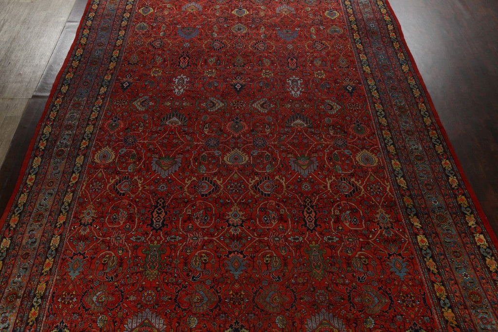 Antique 100% Vegetable Dye Bidjar Halvaei Persian Area Rug 14x24