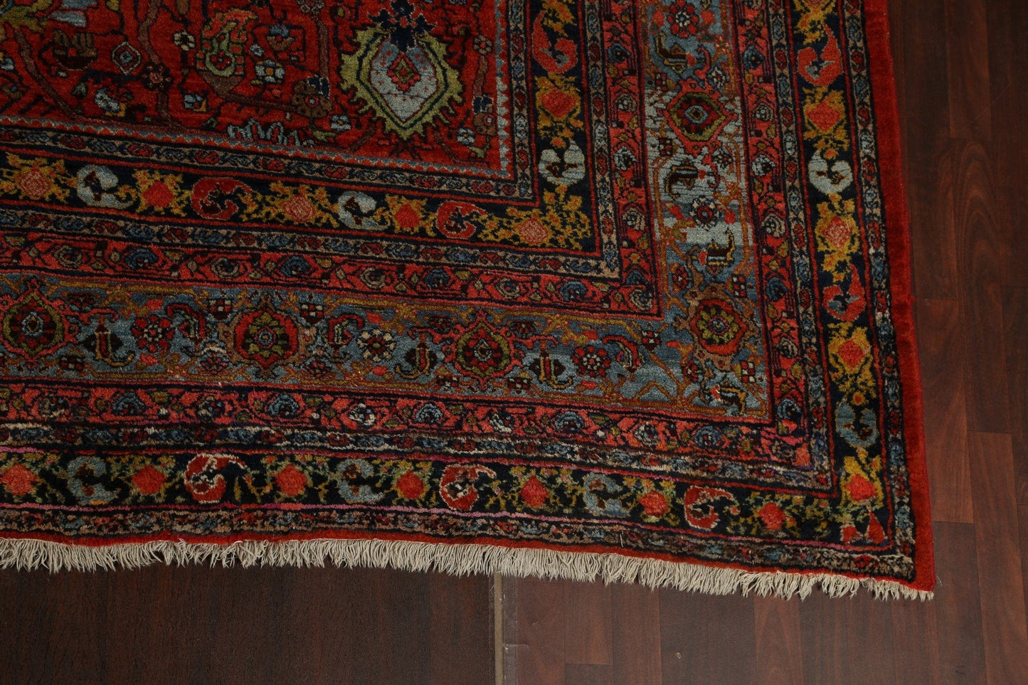 Antique 100% Vegetable Dye Bidjar Halvaei Persian Area Rug 14x24