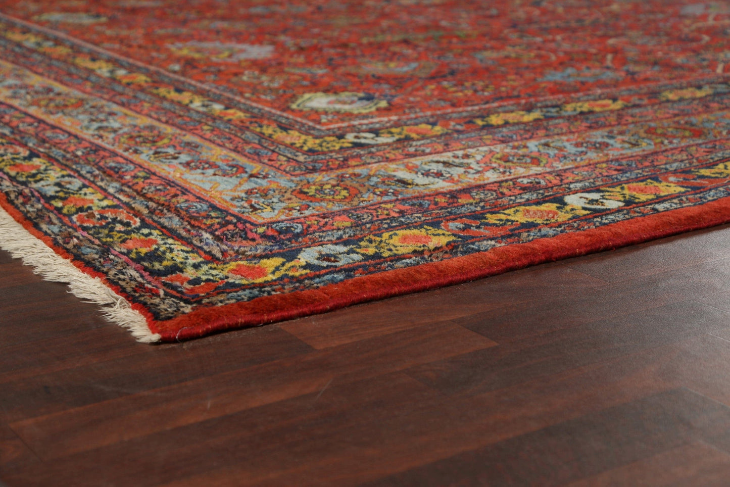 Antique 100% Vegetable Dye Bidjar Halvaei Persian Area Rug 14x24