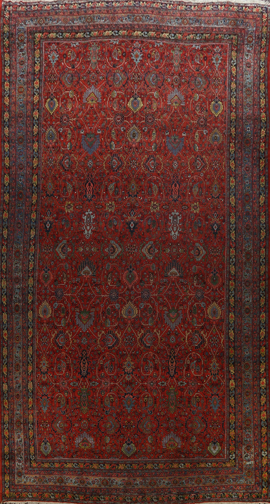 Antique 100% Vegetable Dye Bidjar Halvaei Persian Area Rug 14x24