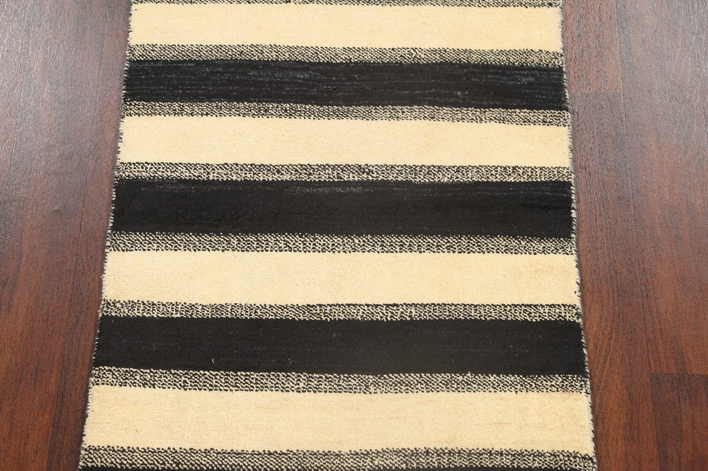 Stripe Modern Gabbeh Kashkoli Oriental Area Rug 3x4