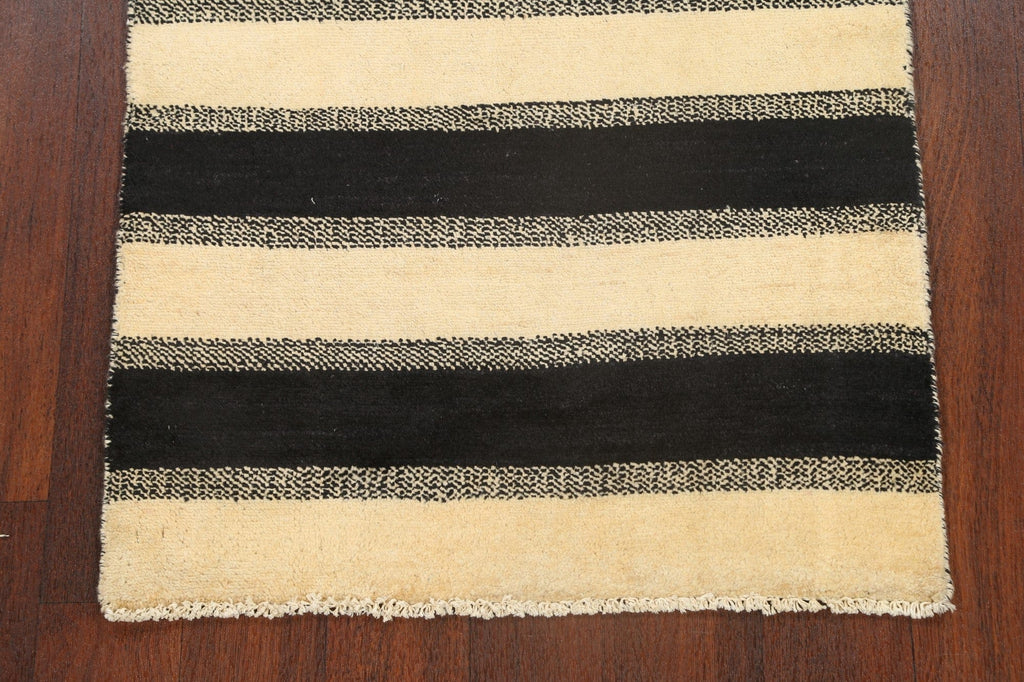 Stripe Modern Gabbeh Kashkoli Oriental Area Rug 3x4