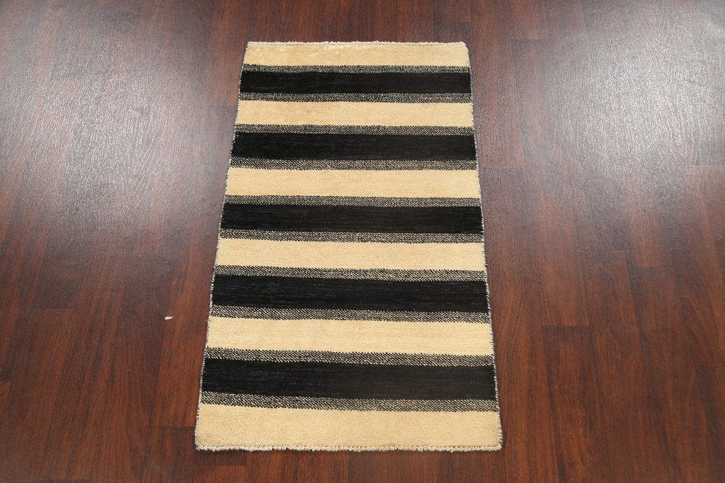 Stripe Modern Gabbeh Kashkoli Oriental Area Rug 3x4