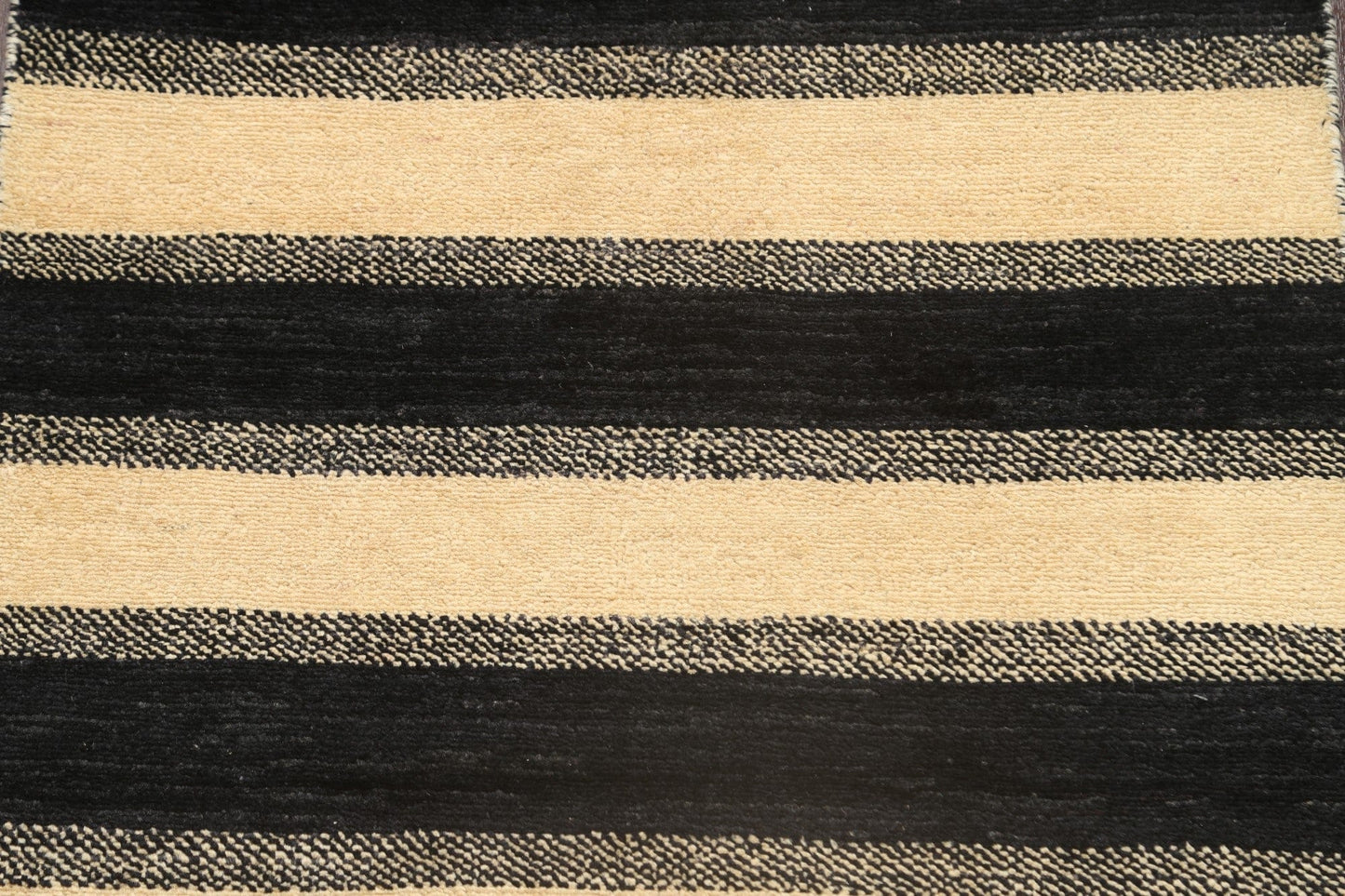 Stripe Modern Gabbeh Kashkoli Oriental Area Rug 3x4