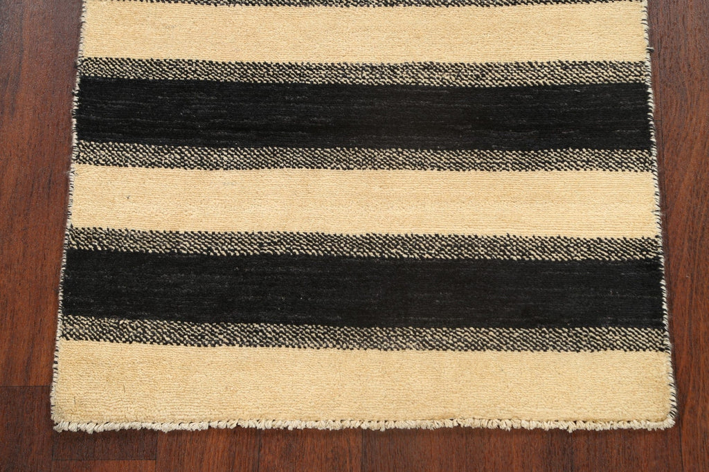 Stripe Modern Gabbeh Kashkoli Oriental Area Rug 3x4