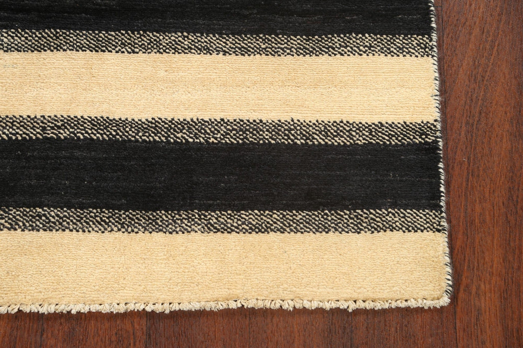 Stripe Modern Gabbeh Kashkoli Oriental Area Rug 3x4