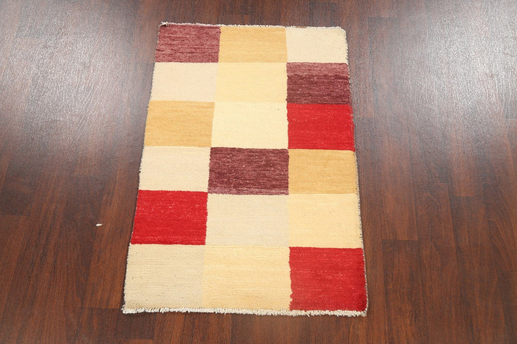 Checkered Gabbeh Kashkoli Oriental Area Rug 3x4