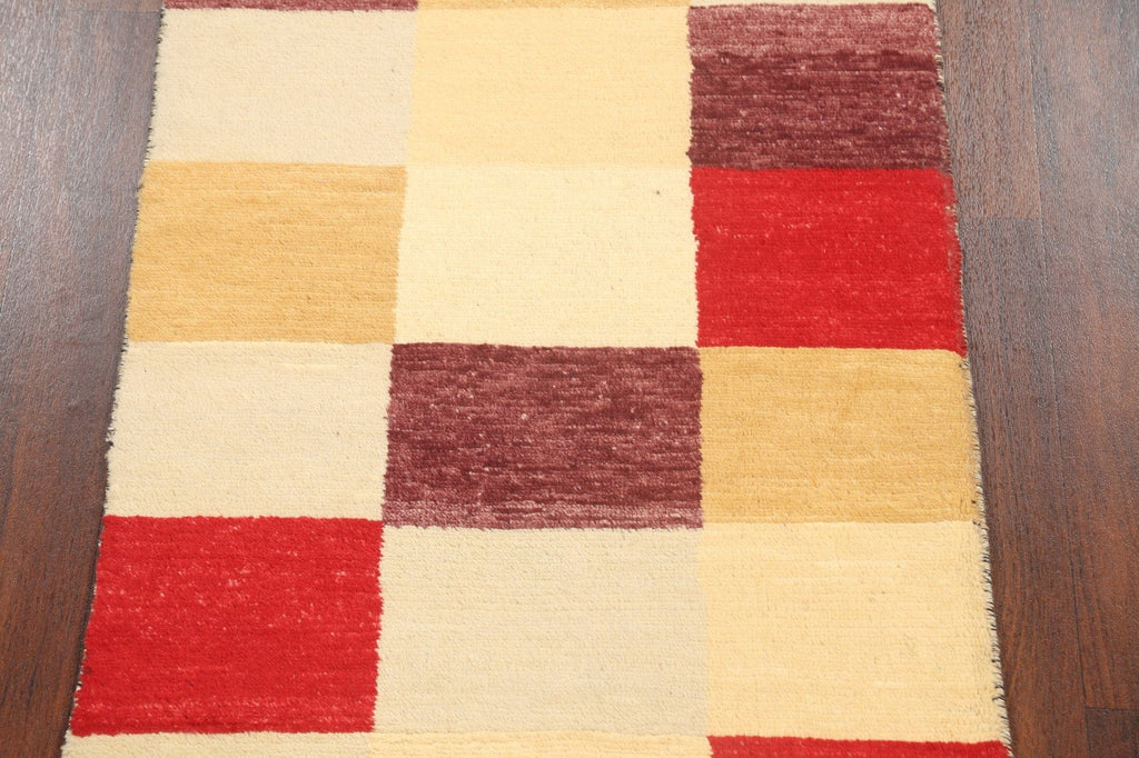 Checkered Gabbeh Kashkoli Oriental Area Rug 3x4