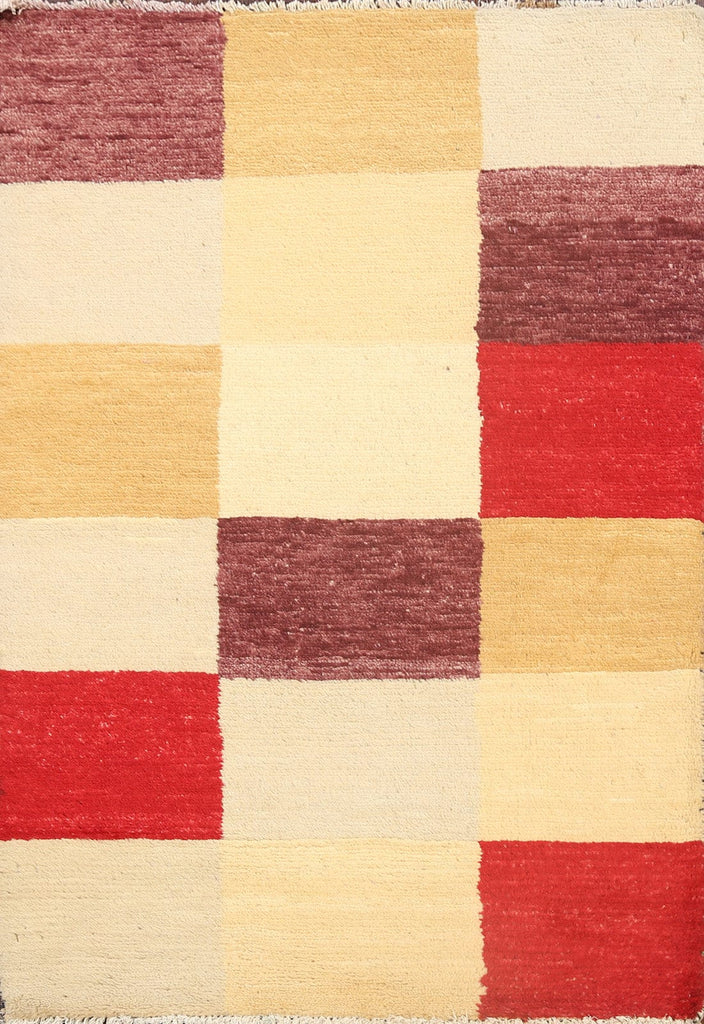 Checkered Gabbeh Kashkoli Oriental Area Rug 3x4