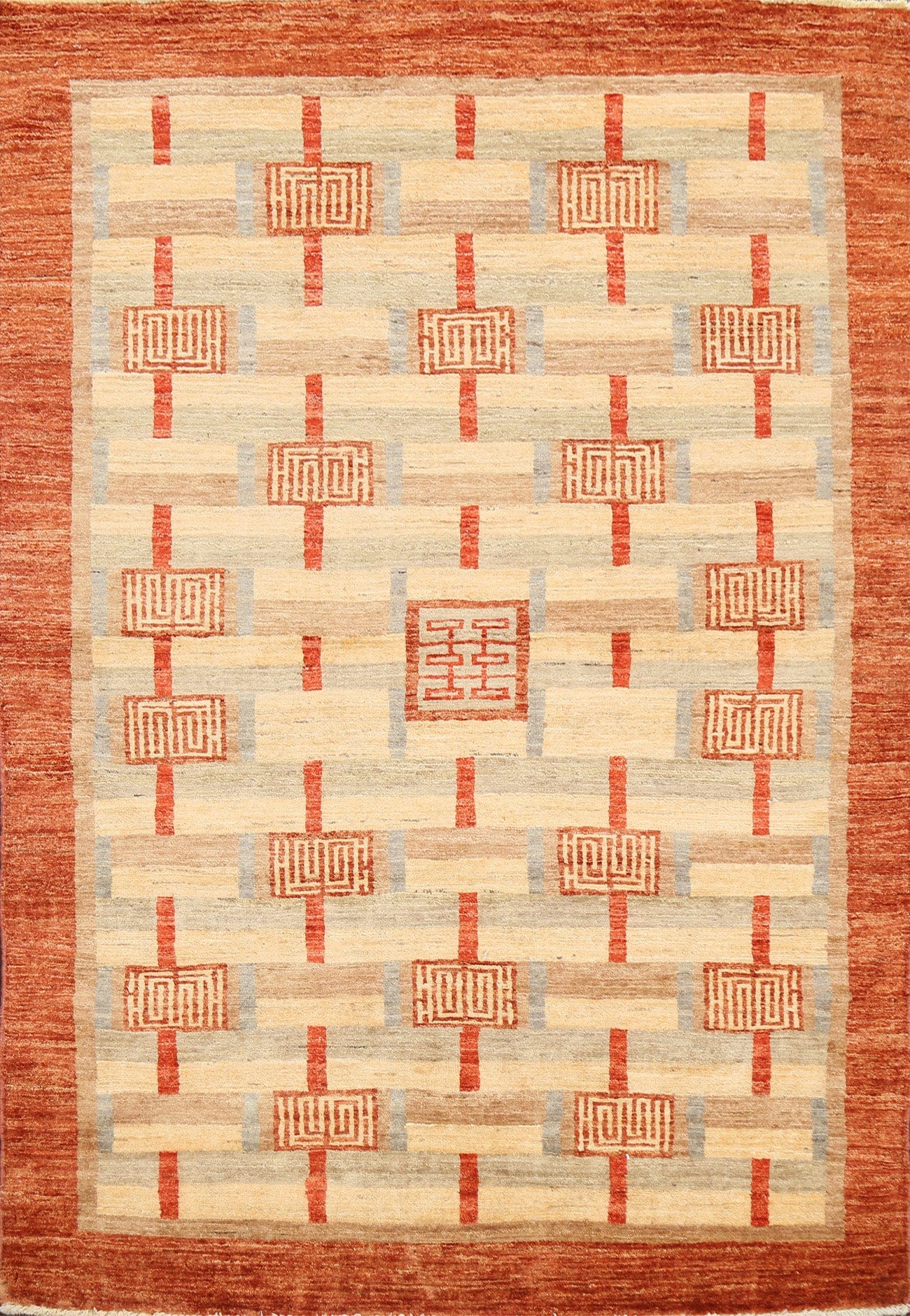 Geometric Gabbeh Kashkoli Oriental Area Rug 4x6