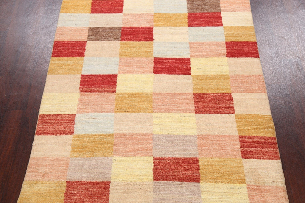 Checkered Modern Gabbeh Kashkoli Oriental Area Rug 5x7