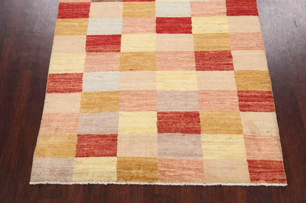 Checkered Modern Gabbeh Kashkoli Oriental Area Rug 5x7