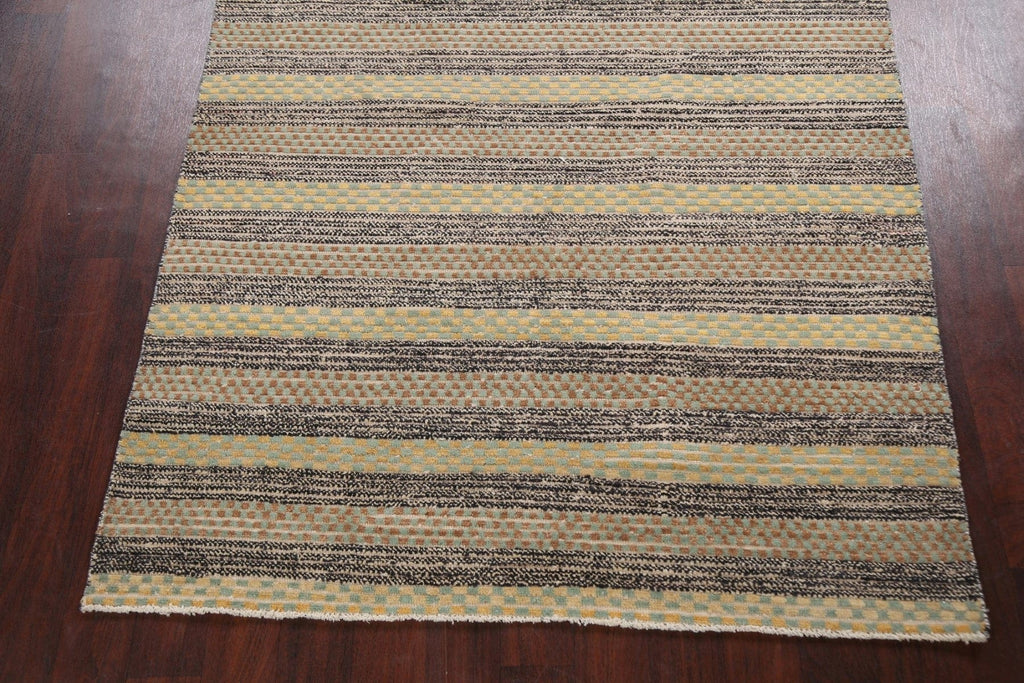 Stripe Contemporary Gabbeh Kashkoli Oriental Area Rug 5x8