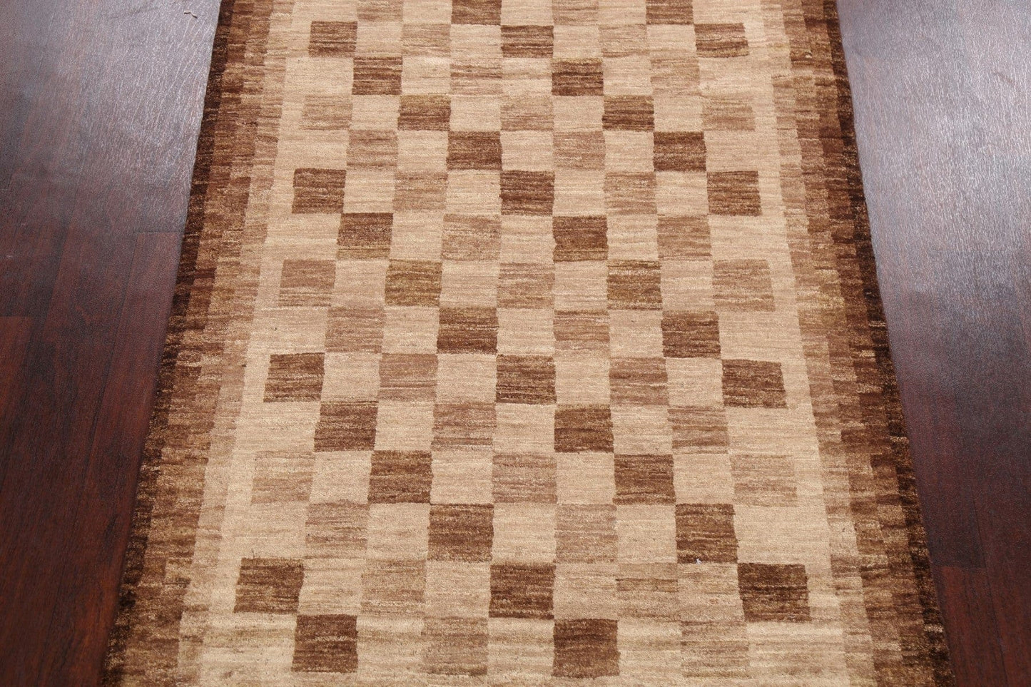 Checkered Modern Gabbeh Kashkoli Oriental Area Rug 4x6