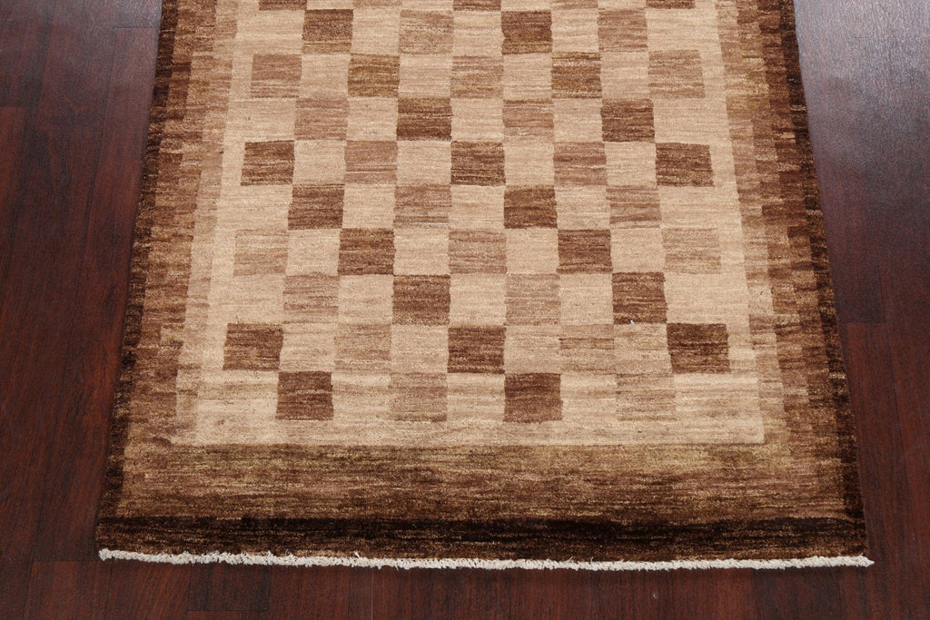 Checkered Modern Gabbeh Kashkoli Oriental Area Rug 4x6