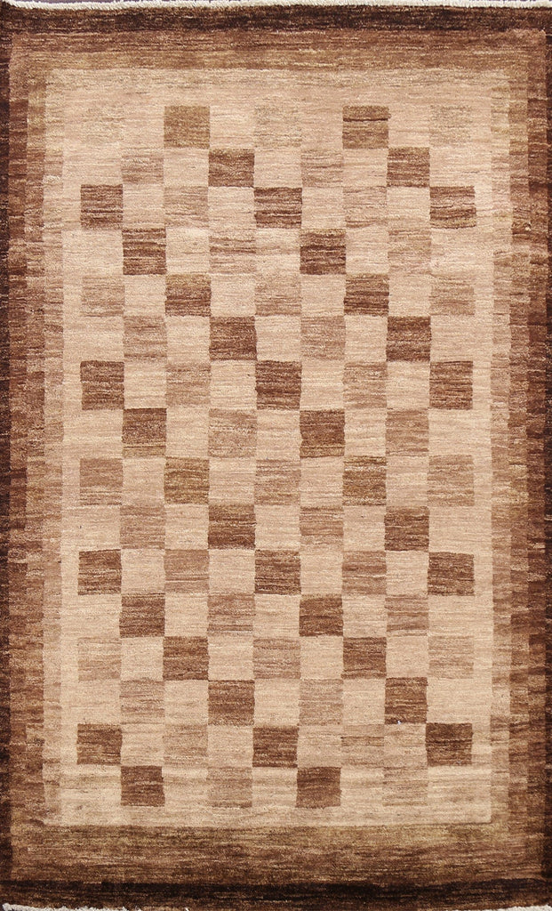 Checkered Modern Gabbeh Kashkoli Oriental Area Rug 4x6