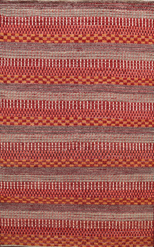 Contemporary Gabbeh Kashkoli Oriental Area Rug 4x6