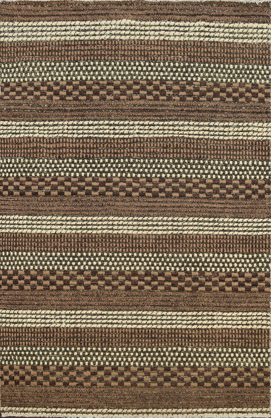 Contemporary Gabbeh Kashkoli Oriental Area Rug 4x6