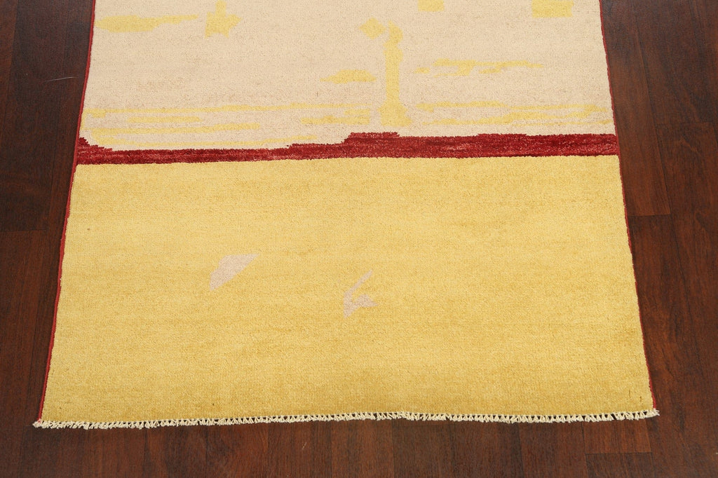 Contemporary Gabbeh Kashkoli Oriental Area Rug 4x6