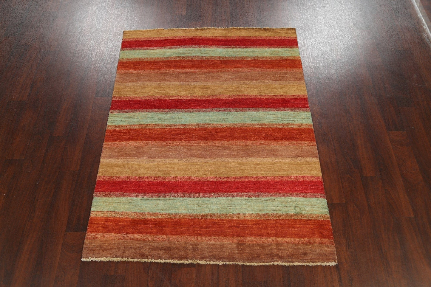 Stripe Contemporary Gabbeh Kashkoli Area Rug 5x6