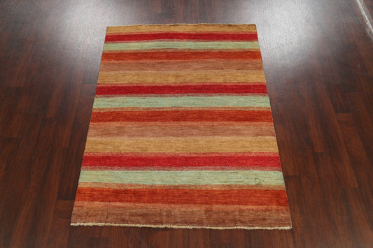 Stripe Contemporary Gabbeh Kashkoli Area Rug 5x6