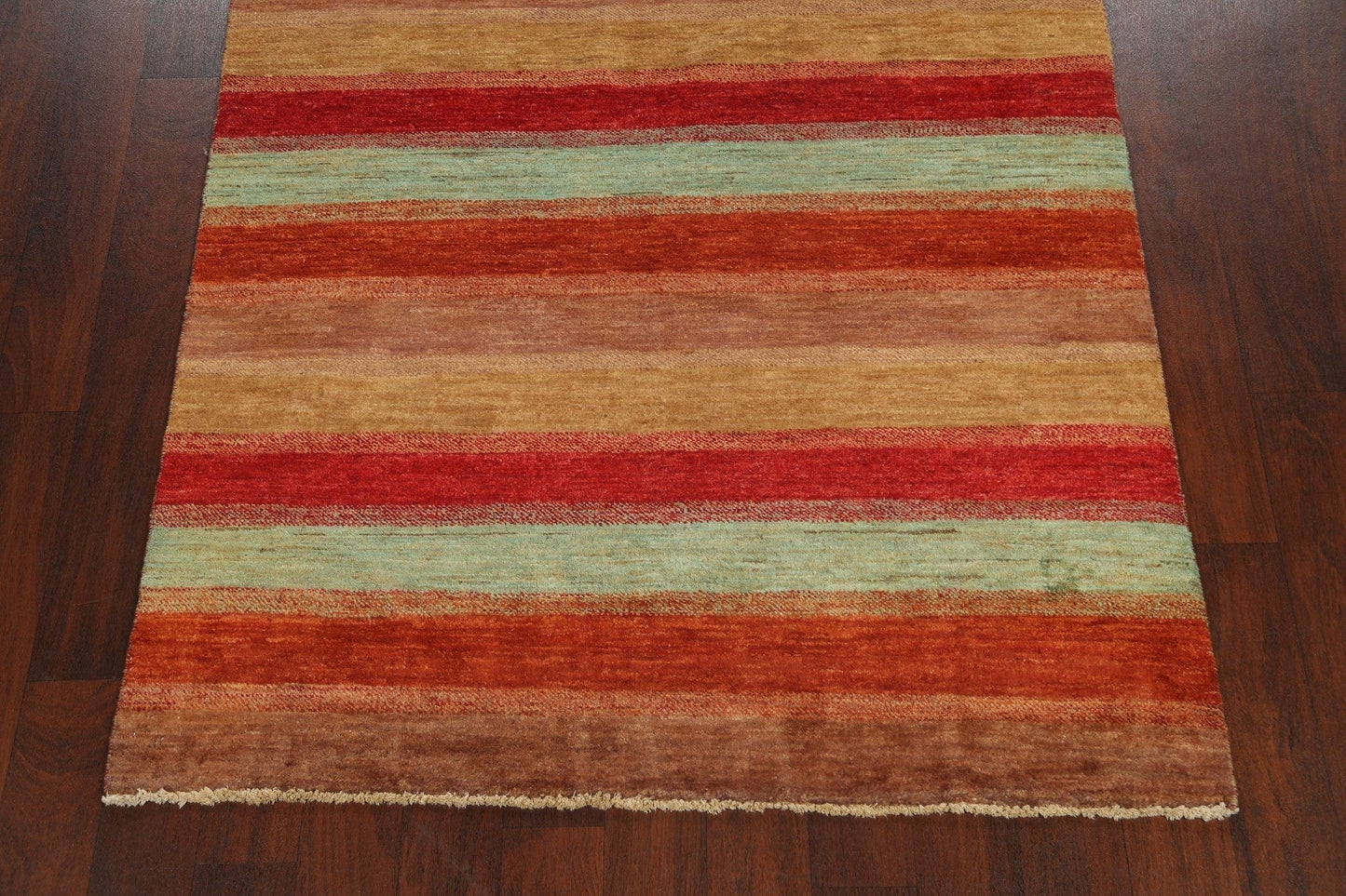 Stripe Contemporary Gabbeh Kashkoli Area Rug 5x6