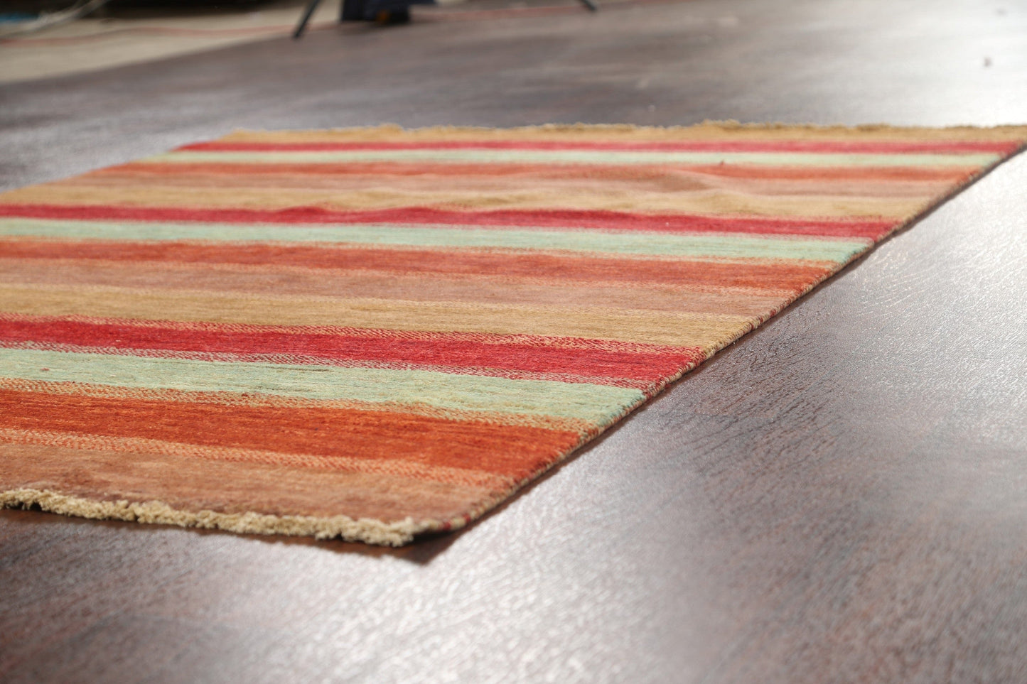 Stripe Contemporary Gabbeh Kashkoli Area Rug 5x6