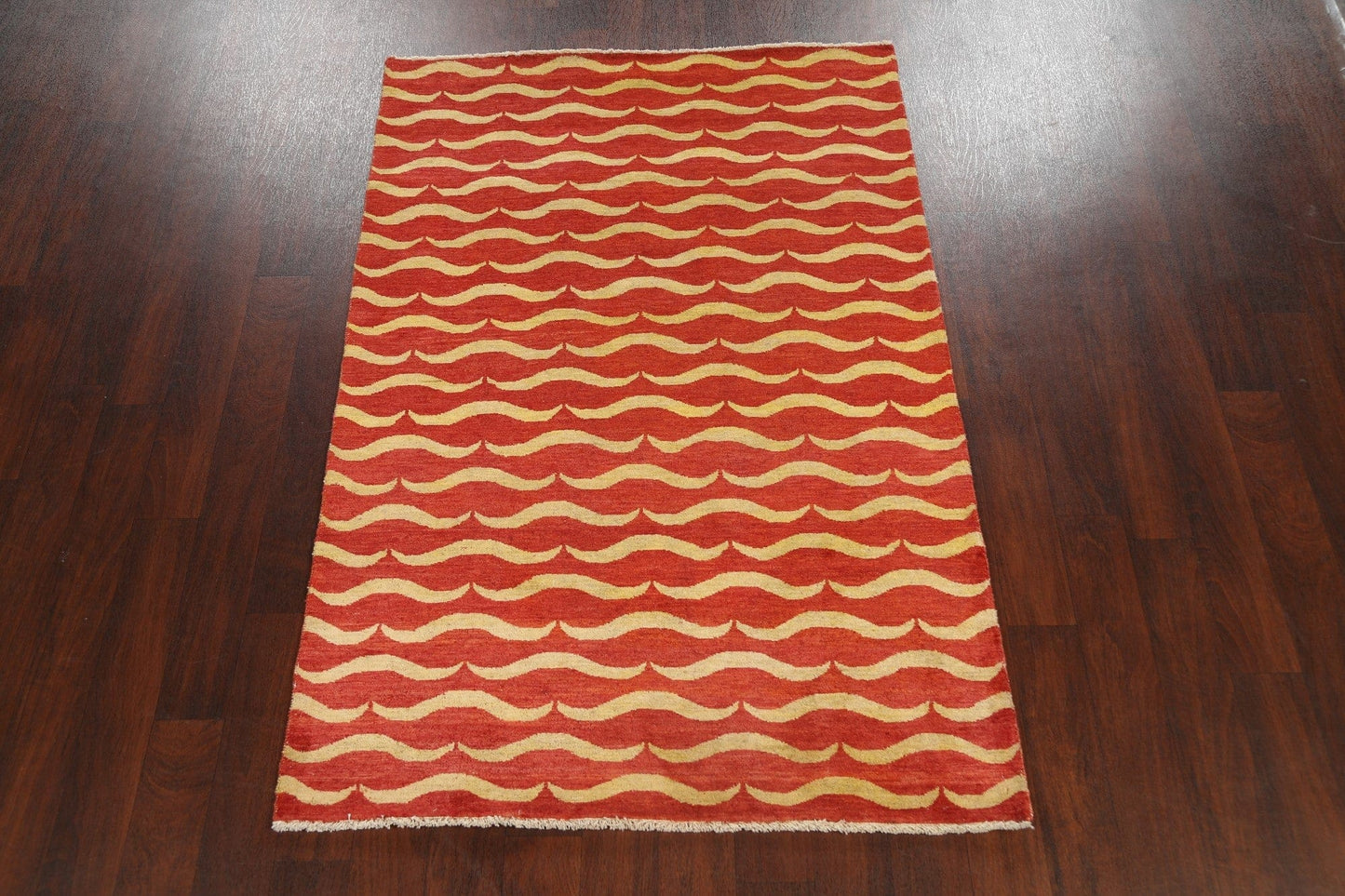 Contemporary Gabbeh Kashkoli Area Rug 4x6