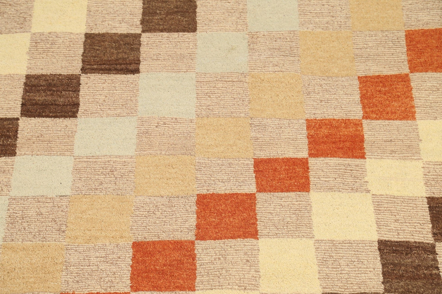 Checkered Contemporary Gabbeh Kashkoli Area Rug 4x6