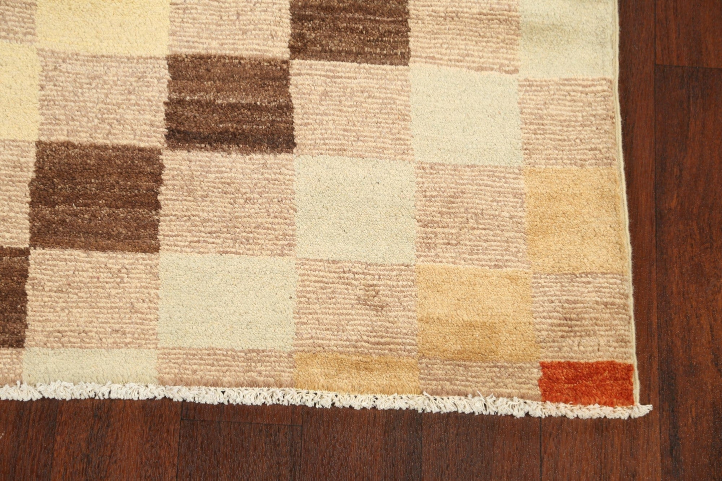 Checkered Contemporary Gabbeh Kashkoli Area Rug 4x6