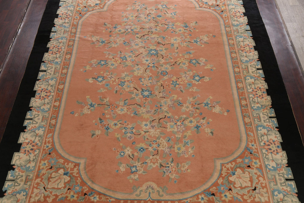 Vegetable Dye Floral Art Deco Nichols Oriental Area Rug 10x14