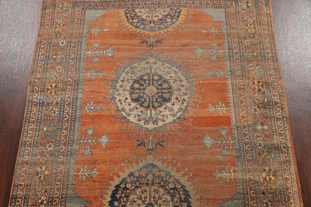 Pre-1900 Antique Silk Tabriz Haj Jalili Persian Area Rug 5x6