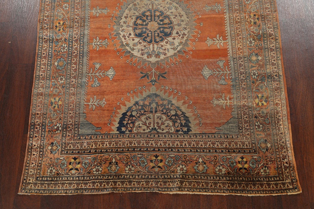 Pre-1900 Antique Silk Tabriz Haj Jalili Persian Area Rug 5x6