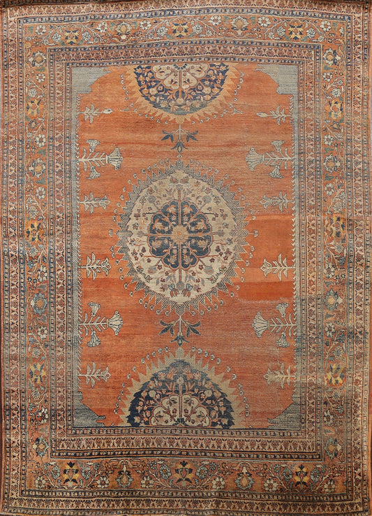 Pre-1900 Antique Silk Tabriz Haj Jalili Persian Area Rug 5x6