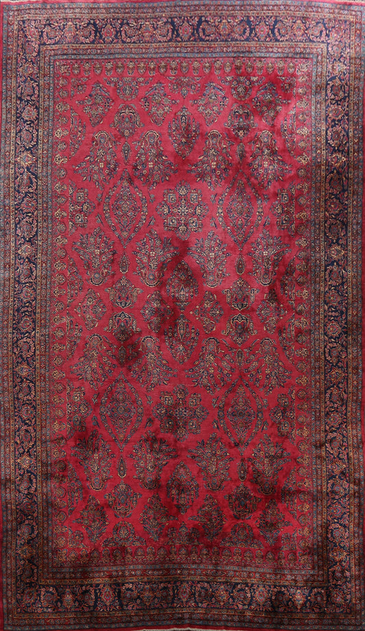 Antique 100% Vegetable Dye Kashan Persian Area Rug 12x20