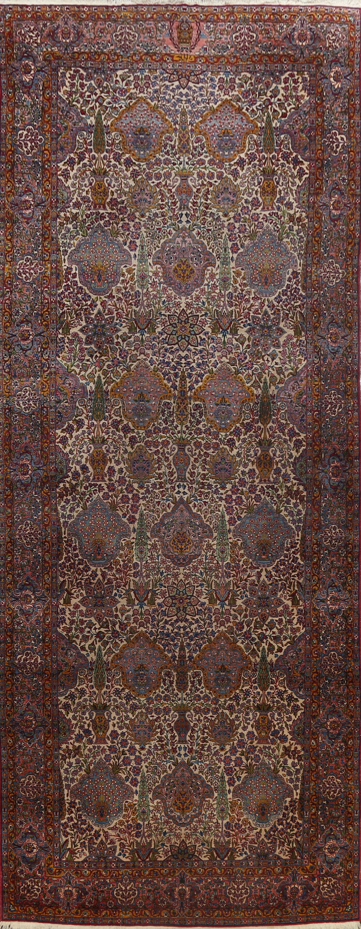 Masterpiece Pre-1900 Antique Vegetable Dye Kerman Persian Area Rug 8x18